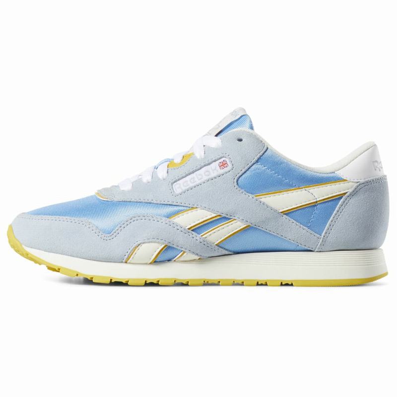 Tenisi Reebok Classic Nylon Dama Gri/Albastri/Galbeni/Albi Romania ZW5254PK
